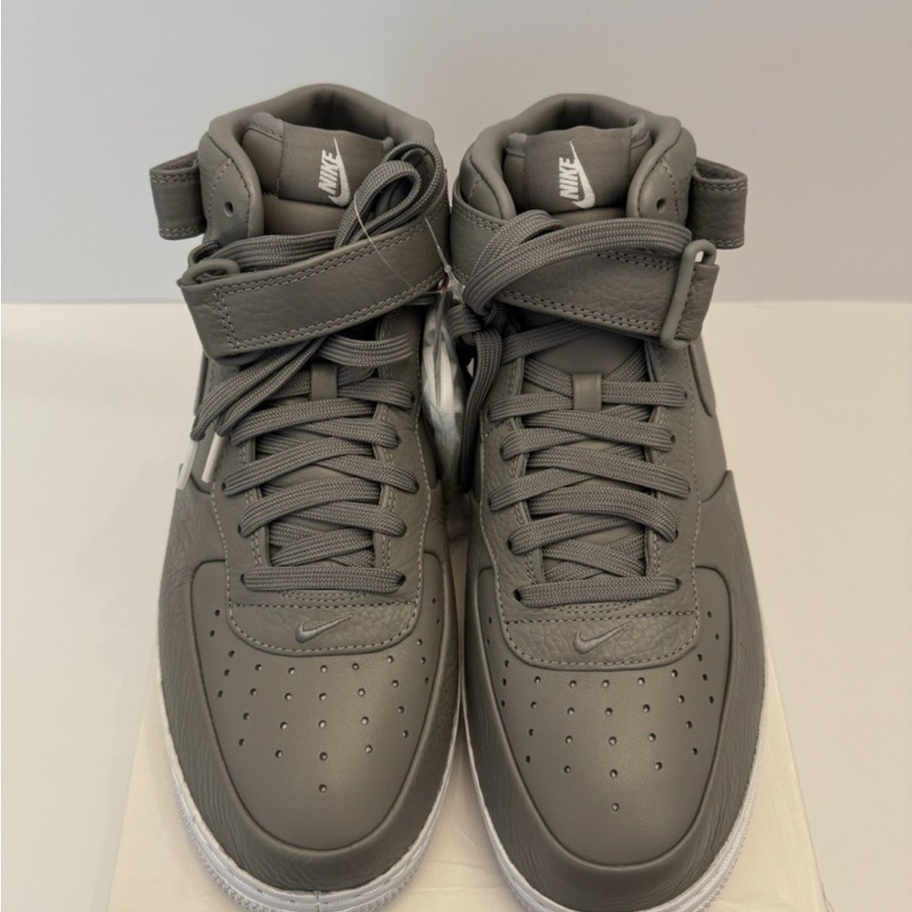 Nike Lab Air Force 1 Mid Light Charcoal Grey/ White Mens size 10- 819677 001